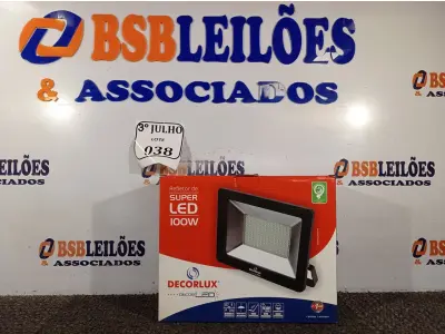 LOTE 038 - 01 REFLETOR DECORLED SUPERLED 220V 100W LUZ BRANCA - DECORLUX NOVO. (NO ESTADO)