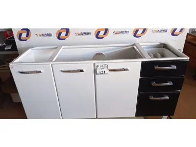 LOTE 121 - 01 GABINETE ACO P/PIA 1,50 ESSENZIALE 3G PRETO COD 5.125 - HB METALURGICA NOVO. (NO ESTADO)