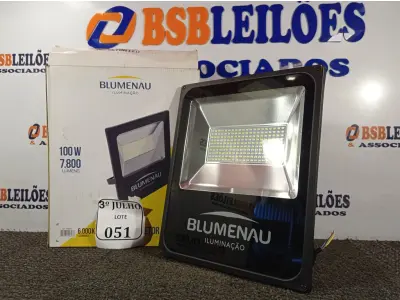 LOTE 051 - 01 REFLETOR SLIM LED PT 100W 6K 30000H – BLUMENAU NOVO. (NO ESTADO)