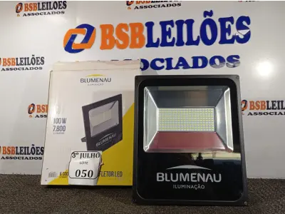 LOTE 050 - 01 REFLETOR SLIM LED PT 100W 6K 30000H – BLUMENAU NOVO. (NO ESTADO)
