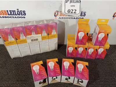 LOTE 022 - 20 LÂMPADAS BULBO LED A60 9W BIVOLT 3000K – ELGIN NOVO. (NO ESTADO)