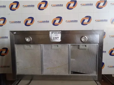 LOTE 197 - 01 COIFA 220V MARCA ELETROMEC. (NO ESTADO) ATENÇÃO! FAZER A VISITAÇÃO ANTES DE ARREMATAR, NÃO SABEMOS SE FUNCIONA. LEILÃO NÃO TEM GARANTIA E NEM DEVOLUÇÃO, SUJEITO A POSSÍVEIS AVARIAS VISÍVEIS/OCULTAS E/OU AUSÊNCIA DE COMPONENTES.