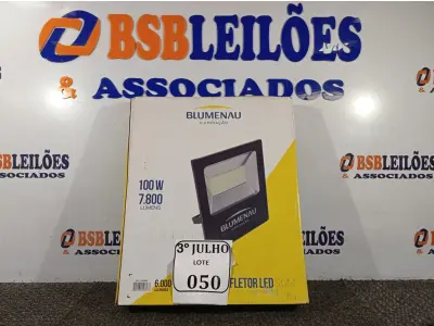 LOTE 050 - 01 REFLETOR SLIM LED PT 100W 6K 30000H – BLUMENAU NOVO. (NO ESTADO)