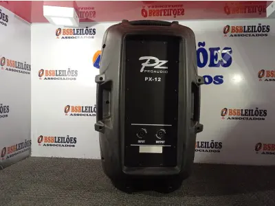 LOTE 208 - 01 CAIXA DE SOM PZPROPASSIVE PROAUDIO PX-12. (NO ESTADO) ATENÇÃO! FAZER A VISITAÇÃO ANTES DE ARREMATAR, NÃO SABEMOS SE FUNCIONA. LEILÃO NÃO TEM GARANTIA E NEM DEVOLUÇÃO, SUJEITO A POSSÍVEIS AVARIAS VISÍVEIS/OCULTAS E/OU AUSÊNCIA DE COMPONENTES.
