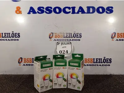 LOTE 024 - 03 LÂMPADAS SSMART WI-FI LED 10W A60 RGB - TASHIBRA NOVO. (NO ESTADO)
