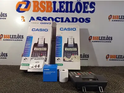 LOTE 244 - 02 CALCULADORAS COM IMPRESSORA HR-100TM-BK MARCAM CASSIO. (NO ESTADO) ATENÇÃO! FAZER A VISITAÇÃO ANTES DE ARREMATAR, NÃO SABEMOS SE FUNCIONA. LEILÃO NÃO TEM GARANTIA E NEM DEVOLUÇÃO, SUJEITO A POSSÍVEIS AVARIAS VISÍVEIS/OCULTAS E/OU AUSÊNCIA DE COMPONENTES.