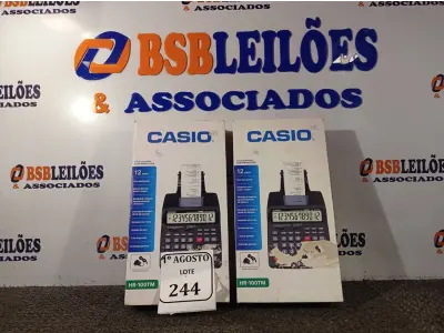 LOTE 244 - 02 CALCULADORAS COM IMPRESSORA HR-100TM-BK MARCAM CASSIO. (NO ESTADO) ATENÇÃO! FAZER A VISITAÇÃO ANTES DE ARREMATAR, NÃO SABEMOS SE FUNCIONA. LEILÃO NÃO TEM GARANTIA E NEM DEVOLUÇÃO, SUJEITO A POSSÍVEIS AVARIAS VISÍVEIS/OCULTAS E/OU AUSÊNCIA DE COMPONENTES.