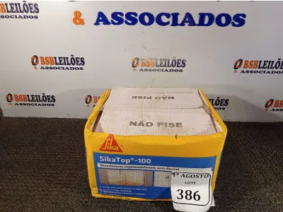 LOTE 386 - 01 CAIXA SIKA TOP 100 REVESTIMENTO IMPERMEABILIZANTE SEMI-FLEXIVEL 18KG. (NO ESTADO) ATENÇÃO! FAZER A VISITAÇÃO ANTES DE ARREMATAR, NÃO SABEMOS SE FUNCIONA. LEILÃO NÃO TEM GARANTIA E NEM DEVOLUÇÃO, SUJEITO A POSSÍVEIS AVARIAS VISÍVEIS/OCULTAS E/OU AUSÊNCIA DE COMPONENTES.