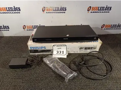 LOTE 331 - 01 APARELHO DE DVD BLURAY PHILIPS. (NO ESTADO) ATENÇÃO! FAZER A VISITAÇÃO ANTES DE ARREMATAR, NÃO SABEMOS SE FUNCIONA. LEILÃO NÃO TEM GARANTIA E NEM DEVOLUÇÃO, SUJEITO A POSSÍVEIS AVARIAS VISÍVEIS/OCULTAS E/OU AUSÊNCIA DE COMPONENTES.