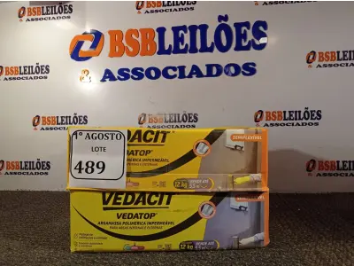 LOTE 489 - 02 CAIXAS DE VEDATOP ARGAMASSA POLIMÉRICA IMPERMEÁVEL 12KG. (NO ESTADO) ATENÇÃO! FAZER A VISITAÇÃO ANTES DE ARREMATAR, NÃO SABEMOS SE FUNCIONA. LEILÃO NÃO TEM GARANTIA E NEM DEVOLUÇÃO, SUJEITO A POSSÍVEIS AVARIAS VISÍVEIS/OCULTAS E/OU AUSÊNCIA DE COMPONENTES.