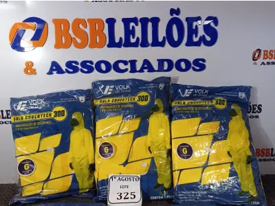 LOTE 325 - 05 MACACÕES DE SEGURANÇA VOLH GOVERTECH 300 TAMANHO G. (NO ESTADO) ATENÇÃO! FAZER A VISITAÇÃO ANTES DE ARREMATAR, NÃO SABEMOS SE FUNCIONA. LEILÃO NÃO TEM GARANTIA E NEM DEVOLUÇÃO, SUJEITO A POSSÍVEIS AVARIAS VISÍVEIS/OCULTAS E/OU AUSÊNCIA DE COMPONENTES.