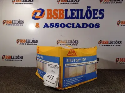 LOTE 411 - 01 CAIXA SIKA TOP 100 REVESTIMENTO IMPERMEABILIZANTE SEMI-FLEXIVEL 18KG. (NO ESTADO) ATENÇÃO! FAZER A VISITAÇÃO ANTES DE ARREMATAR, NÃO SABEMOS SE FUNCIONA. LEILÃO NÃO TEM GARANTIA E NEM DEVOLUÇÃO, SUJEITO A POSSÍVEIS AVARIAS VISÍVEIS/OCULTAS E/OU AUSÊNCIA DE COMPONENTES.
