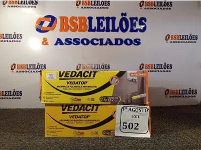 LOTE 502 - 02 CAIXAS DE VEDATOP ARGAMASSA POLIMÉRICA IMPERMEÁVEL 12KG. (NO ESTADO) ATENÇÃO! FAZER A VISITAÇÃO ANTES DE ARREMATAR, NÃO SABEMOS SE FUNCIONA. LEILÃO NÃO TEM GARANTIA E NEM DEVOLUÇÃO, SUJEITO A POSSÍVEIS AVARIAS VISÍVEIS/OCULTAS E/OU AUSÊNCIA DE COMPONENTES.