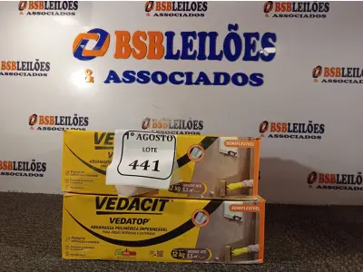 LOTE 441 - 02 CAIXAS DE VEDATOP ARGAMASSA POLIMÉRICA IMPERMEÁVEL 12KG. (NO ESTADO) ATENÇÃO! FAZER A VISITAÇÃO ANTES DE ARREMATAR, NÃO SABEMOS SE FUNCIONA. LEILÃO NÃO TEM GARANTIA E NEM DEVOLUÇÃO, SUJEITO A POSSÍVEIS AVARIAS VISÍVEIS/OCULTAS E/OU AUSÊNCIA DE COMPONENTES.