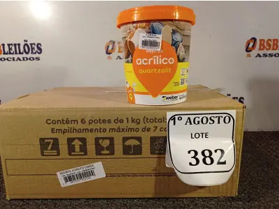 LOTE 382 - 06 REJUNTE ACRÍLICO NA COR CORDA DE 01KG CADA. (NO ESTADO) ATENÇÃO! FAZER A VISITAÇÃO ANTES DE ARREMATAR, NÃO SABEMOS SE FUNCIONA. LEILÃO NÃO TEM GARANTIA E NEM DEVOLUÇÃO, SUJEITO A POSSÍVEIS AVARIAS VISÍVEIS/OCULTAS E/OU AUSÊNCIA DE COMPONENTES.