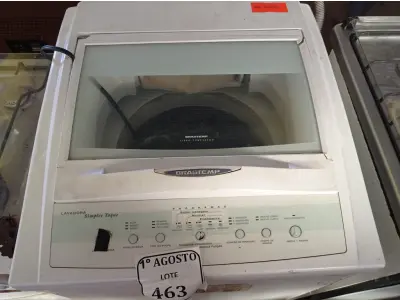 LOTE 463 - 01 MÁQUINA DE LAVAR ROUPAS BRASTEMP 6KG.  (NO ESTADO) ATENÇÃO! FAZER A VISITAÇÃO ANTES DE ARREMATAR, NÃO SABEMOS SE FUNCIONA. LEILÃO NÃO TEM GARANTIA E NEM DEVOLUÇÃO, SUJEITO A POSSÍVEIS AVARIAS VISÍVEIS/OCULTAS E/OU AUSÊNCIA DE COMPONENTES.
