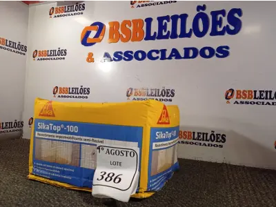LOTE 386 - 01 CAIXA SIKA TOP 100 REVESTIMENTO IMPERMEABILIZANTE SEMI-FLEXIVEL 18KG. (NO ESTADO) ATENÇÃO! FAZER A VISITAÇÃO ANTES DE ARREMATAR, NÃO SABEMOS SE FUNCIONA. LEILÃO NÃO TEM GARANTIA E NEM DEVOLUÇÃO, SUJEITO A POSSÍVEIS AVARIAS VISÍVEIS/OCULTAS E/OU AUSÊNCIA DE COMPONENTES.