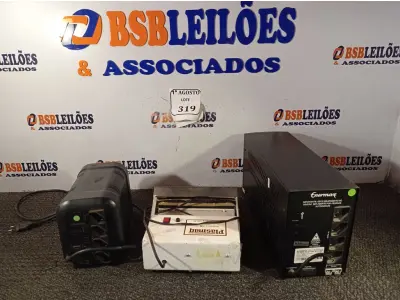 LOTE 319 - 01 SELADORA PEQUENA, 01 ESTABILIZADOR E 01 NOBREAK. (NO ESTADO) ATENÇÃO! FAZER A VISITAÇÃO ANTES DE ARREMATAR, NÃO SABEMOS SE FUNCIONA. LEILÃO NÃO TEM GARANTIA E NEM DEVOLUÇÃO, SUJEITO A POSSÍVEIS AVARIAS VISÍVEIS/OCULTAS E/OU AUSÊNCIA DE COMPONENTES.