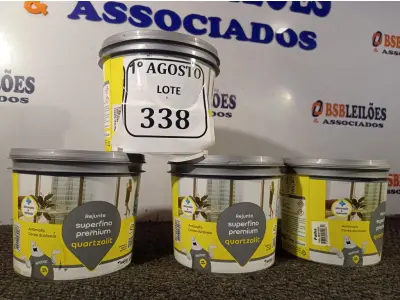LOTE 338 - 04 BALDINHOS DE REJUNTE SUPERFINO PREMIUM QUARTZOLIT COM 2KG CADA. (NO ESTADO) ATENÇÃO! FAZER A VISITAÇÃO ANTES DE ARREMATAR, NÃO SABEMOS SE FUNCIONA. LEILÃO NÃO TEM GARANTIA E NEM DEVOLUÇÃO, SUJEITO A POSSÍVEIS AVARIAS VISÍVEIS/OCULTAS E/OU AUSÊNCIA DE COMPONENTES.