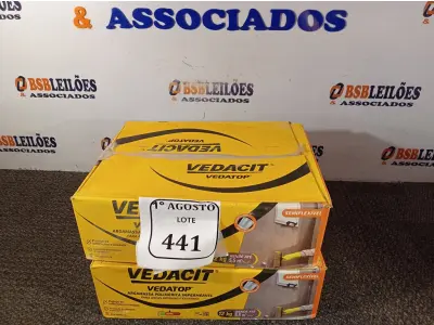 LOTE 441 - 02 CAIXAS DE VEDATOP ARGAMASSA POLIMÉRICA IMPERMEÁVEL 12KG. (NO ESTADO) ATENÇÃO! FAZER A VISITAÇÃO ANTES DE ARREMATAR, NÃO SABEMOS SE FUNCIONA. LEILÃO NÃO TEM GARANTIA E NEM DEVOLUÇÃO, SUJEITO A POSSÍVEIS AVARIAS VISÍVEIS/OCULTAS E/OU AUSÊNCIA DE COMPONENTES.
