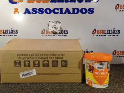 LOTE 382 - 06 REJUNTE ACRÍLICO NA COR CORDA DE 01KG CADA. (NO ESTADO) ATENÇÃO! FAZER A VISITAÇÃO ANTES DE ARREMATAR, NÃO SABEMOS SE FUNCIONA. LEILÃO NÃO TEM GARANTIA E NEM DEVOLUÇÃO, SUJEITO A POSSÍVEIS AVARIAS VISÍVEIS/OCULTAS E/OU AUSÊNCIA DE COMPONENTES.