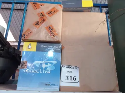 LOTE 316 - 01 LOTE COM VÁRIOS KITS DE SISTEMA OPERACIONAL E APLICATIVOS PARA ESTAÇÕES DE TRABALHO E SERVIDORES. (NO ESTADO) ATENÇÃO! FAZER A VISITAÇÃO ANTES DE ARREMATAR, NÃO SABEMOS SE FUNCIONA. LEILÃO NÃO TEM GARANTIA E NEM DEVOLUÇÃO, SUJEITO A POSSÍVEIS AVARIAS VISÍVEIS/OCULTAS E/OU AUSÊNCIA DE COMPONENTES.