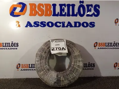 LOTE 270 - 01 ROLO DE CABO FLEXÍVEL 450/750VOLTS 1X10MM NA COR PRETA. (NO ESTADO) ATENÇÃO! FAZER A VISITAÇÃO ANTES DE ARREMATAR, NÃO SABEMOS SE FUNCIONA. LEILÃO NÃO TEM GARANTIA E NEM DEVOLUÇÃO, SUJEITO A POSSÍVEIS AVARIAS VISÍVEIS/OCULTAS E/OU AUSÊNCIA DE COMPONENTES.