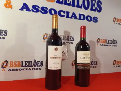 LOTE 035 -  01 GARRAFA DE VINHO FINCA TERRANOSTRA ARGENTINO 2015 750ML E 01 GARRAFA CHILE RESERVADO CABERNET SAUVIGNOT. 750ML. LACRADO.  (NO ESTADO EM QUE SE ENCONTRA) ATENÇÃO! FAZER A VISITAÇÃO ANTES DE ARREMATAR, NÃO SABEMOS SE FUNCIONA. LEILÃO NÃO TEM GARANTIA E NEM DEVOLUÇÃO, SUJEITO A POSSÍVEIS AVARIAS VISÍVEIS/OCULTAS E/OU AUSÊNCIA DE COMPONENTES.  