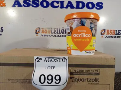 LOTE 099 - 06 REJUNTES ACRÍLICO 1KG CADA. (NO ESTADO) ATENÇÃO! FAZER A VISITAÇÃO ANTES DE ARREMATAR, NÃO SABEMOS SE FUNCIONA. LEILÃO NÃO TEM GARANTIA E NEM DEVOLUÇÃO, SUJEITO A POSSÍVEIS AVARIAS VISÍVEIS/OCULTAS E/OU AUSÊNCIA DE COMPONENTES.