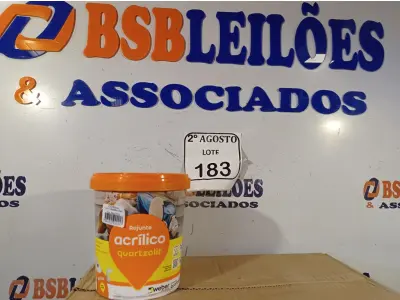 LOTE 183 - 06 REJUNTES ACRÍLICO 1KG CADA. (NO ESTADO) ATENÇÃO! FAZER A VISITAÇÃO ANTES DE ARREMATAR, NÃO SABEMOS SE FUNCIONA. LEILÃO NÃO TEM GARANTIA E NEM DEVOLUÇÃO, SUJEITO A POSSÍVEIS AVARIAS VISÍVEIS/OCULTAS E/OU AUSÊNCIA DE COMPONENTES.