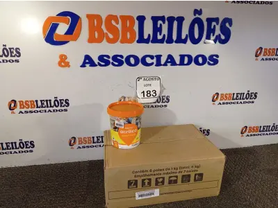 LOTE 183 - 06 REJUNTES ACRÍLICO 1KG CADA. (NO ESTADO) ATENÇÃO! FAZER A VISITAÇÃO ANTES DE ARREMATAR, NÃO SABEMOS SE FUNCIONA. LEILÃO NÃO TEM GARANTIA E NEM DEVOLUÇÃO, SUJEITO A POSSÍVEIS AVARIAS VISÍVEIS/OCULTAS E/OU AUSÊNCIA DE COMPONENTES.