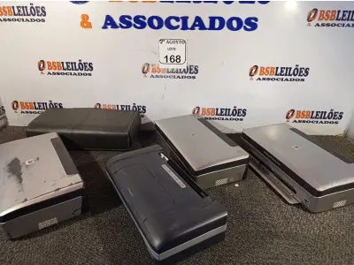 LOTE 168 - 05 SCANNERS MARCAS E MODELOS DIVERSOS. (NO ESTADO) ATENÇÃO! FAZER A VISITAÇÃO ANTES DE ARREMATAR, NÃO SABEMOS SE FUNCIONA. LEILÃO NÃO TEM GARANTIA E NEM DEVOLUÇÃO, SUJEITO A POSSÍVEIS AVARIAS VISÍVEIS/OCULTAS E/OU AUSÊNCIA DE COMPONENTES.