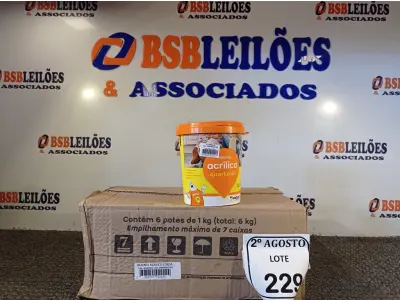 LOTE 229 - 06 REJUNTES ACRÍLICO 1KG CADA.  (NO ESTADO) ATENÇÃO! FAZER A VISITAÇÃO ANTES DE ARREMATAR, NÃO SABEMOS SE FUNCIONA. LEILÃO NÃO TEM GARANTIA E NEM DEVOLUÇÃO, SUJEITO A POSSÍVEIS AVARIAS VISÍVEIS/OCULTAS E/OU AUSÊNCIA DE COMPONENTES.