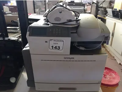 LOTE 143 - 01 IMPRESSORA LEXMARK MODELO C950DE COLORIDA COM ENTRADA USB, 01 SCANNER E 02 APARELHOS DE FAX. (NO ESTADO) ATENÇÃO! FAZER A VISITAÇÃO ANTES DE ARREMATAR, NÃO SABEMOS SE FUNCIONA. LEILÃO NÃO TEM GARANTIA E NEM DEVOLUÇÃO, SUJEITO A POSSÍVEIS AVARIAS VISÍVEIS/OCULTAS E/OU AUSÊNCIA DE COMPONENTES.