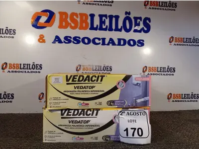 LOTE 170 - 02 VEDACIT ARGAMASSA POLIMÉRICA IMPERMEÁVEL 12KGS CADA. (NO ESTADO) ATENÇÃO! FAZER A VISITAÇÃO ANTES DE ARREMATAR, NÃO SABEMOS SE FUNCIONA. LEILÃO NÃO TEM GARANTIA E NEM DEVOLUÇÃO, SUJEITO A POSSÍVEIS AVARIAS VISÍVEIS/OCULTAS E/OU AUSÊNCIA DE COMPONENTES.