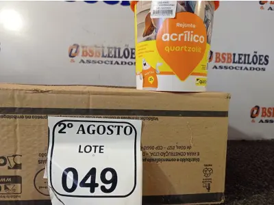LOTE 049 - 06 REJUNTES ACRÍLICO 1KG CADA. (NO ESTADO) ATENÇÃO! FAZER A VISITAÇÃO ANTES DE ARREMATAR, NÃO SABEMOS SE FUNCIONA. LEILÃO NÃO TEM GARANTIA E NEM DEVOLUÇÃO, SUJEITO A POSSÍVEIS AVARIAS VISÍVEIS/OCULTAS E/OU AUSÊNCIA DE COMPONENTES.
