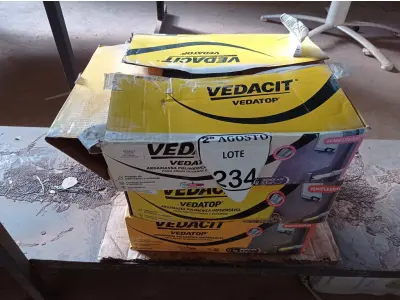 LOTE 234 - 02 VEDACIT ARGAMASSA POLIMÉRICA IMPERMEÁVEL 12KGS CADA. (NO ESTADO) ATENÇÃO! FAZER A VISITAÇÃO ANTES DE ARREMATAR, NÃO SABEMOS SE FUNCIONA. LEILÃO NÃO TEM GARANTIA E NEM DEVOLUÇÃO, SUJEITO A POSSÍVEIS AVARIAS VISÍVEIS/OCULTAS E/OU AUSÊNCIA DE COMPONENTES.