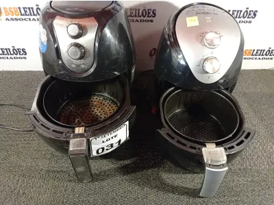 LOTE 031 - 02 AIR FRYER MARCAS E MODELOS DIVERSOS 220V. (NO ESTADO) ATENÇÃO! FAZER A VISITAÇÃO ANTES DE ARREMATAR, NÃO SABEMOS SE FUNCIONA. LEILÃO NÃO TEM GARANTIA E NEM DEVOLUÇÃO, SUJEITO A POSSÍVEIS AVARIAS VISÍVEIS/OCULTAS E/OU AUSÊNCIA DE COMPONENTES.