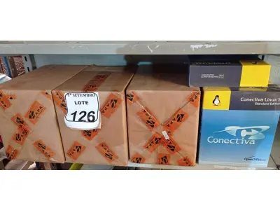 LOTE 126 - 01 LOTE COM VÁRIOS KITS DE SISTEMA OPERACIONAL E APLICATIVOS PARA ESTAÇÕES DE TRABALHO E SERVIDORES. (NO ESTADO) ATENÇÃO! FAZER A VISITAÇÃO ANTES DE ARREMATAR, NÃO SABEMOS SE FUNCIONA. LEILÃO NÃO TEM GARANTIA E NEM DEVOLUÇÃO, SUJEITO A POSSÍVEIS AVARIAS VISÍVEIS/OCULTAS E/OU AUSÊNCIA DE COMPONENTES.
