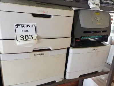 LOTE 303 - 06 IMPRESSORAS DE MARCAS E MODELOS DIVERSOS. (NO ESTADO) ATENÇÃO! FAZER A VISITAÇÃO ANTES DE ARREMATAR, NÃO SABEMOS SE FUNCIONA. LEILÃO NÃO TEM GARANTIA E NEM DEVOLUÇÃO, SUJEITO A POSSÍVEIS AVARIAS VISÍVEIS/OCULTAS E/OU AUSÊNCIA DE COMPONENTES.