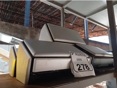 LOTE 278 - 05 SCANNERS DA MARCA FUJITSU. (NO ESTADO) ATENÇÃO! FAZER A VISITAÇÃO ANTES DE ARREMATAR, NÃO SABEMOS SE FUNCIONA. LEILÃO NÃO TEM GARANTIA E NEM DEVOLUÇÃO, SUJEITO A POSSÍVEIS AVARIAS VISÍVEIS/OCULTAS E/OU AUSÊNCIA DE COMPONENTES.
