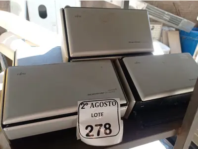 LOTE 278 - 05 SCANNERS DA MARCA FUJITSU. (NO ESTADO) ATENÇÃO! FAZER A VISITAÇÃO ANTES DE ARREMATAR, NÃO SABEMOS SE FUNCIONA. LEILÃO NÃO TEM GARANTIA E NEM DEVOLUÇÃO, SUJEITO A POSSÍVEIS AVARIAS VISÍVEIS/OCULTAS E/OU AUSÊNCIA DE COMPONENTES.