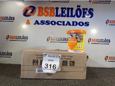 LOTE 316 - 06 REJUNTES ACRÍLICO 1KG CADA. (NO ESTADO) ATENÇÃO! FAZER A VISITAÇÃO ANTES DE ARREMATAR, NÃO SABEMOS SE FUNCIONA. LEILÃO NÃO TEM GARANTIA E NEM DEVOLUÇÃO, SUJEITO A POSSÍVEIS AVARIAS VISÍVEIS/OCULTAS E/OU AUSÊNCIA DE COMPONENTES.