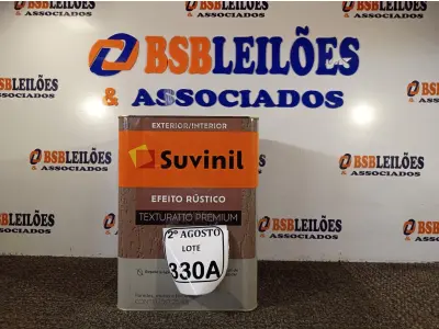 LOTE 330 - 01 LATA DE TINTA TEXTURATTO PREMIUM EFEITO RÚSTICO INTERIOR/EXTERIOR SUVINIL 25KG. (NO ESTADO) ATENÇÃO! FAZER A VISITAÇÃO ANTES DE ARREMATAR, NÃO SABEMOS SE FUNCIONA. LEILÃO NÃO TEM GARANTIA E NEM DEVOLUÇÃO, SUJEITO A POSSÍVEIS AVARIAS VISÍVEIS/OCULTAS E/OU AUSÊNCIA DE COMPONENTES.