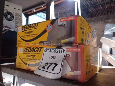 LOTE 277 - 02 VEDACIT ARGAMASSA POLIMÉRICA IMPERMEÁVEL 12KGS CADA. (NO ESTADO) ATENÇÃO! FAZER A VISITAÇÃO ANTES DE ARREMATAR, NÃO SABEMOS SE FUNCIONA. LEILÃO NÃO TEM GARANTIA E NEM DEVOLUÇÃO, SUJEITO A POSSÍVEIS AVARIAS VISÍVEIS/OCULTAS E/OU AUSÊNCIA DE COMPONENTES.