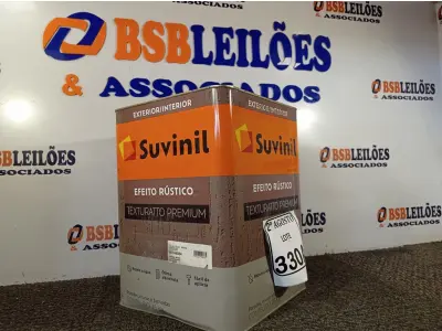 LOTE 330 - 01 LATA DE TINTA TEXTURATTO PREMIUM EFEITO RÚSTICO INTERIOR/EXTERIOR SUVINIL 25KG. (NO ESTADO) ATENÇÃO! FAZER A VISITAÇÃO ANTES DE ARREMATAR, NÃO SABEMOS SE FUNCIONA. LEILÃO NÃO TEM GARANTIA E NEM DEVOLUÇÃO, SUJEITO A POSSÍVEIS AVARIAS VISÍVEIS/OCULTAS E/OU AUSÊNCIA DE COMPONENTES.