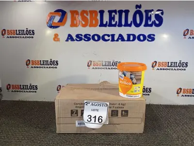 LOTE 316 - 06 REJUNTES ACRÍLICO 1KG CADA. (NO ESTADO) ATENÇÃO! FAZER A VISITAÇÃO ANTES DE ARREMATAR, NÃO SABEMOS SE FUNCIONA. LEILÃO NÃO TEM GARANTIA E NEM DEVOLUÇÃO, SUJEITO A POSSÍVEIS AVARIAS VISÍVEIS/OCULTAS E/OU AUSÊNCIA DE COMPONENTES.