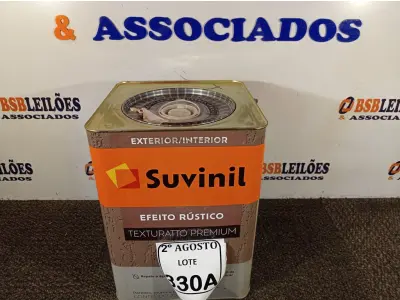 LOTE 330 - 01 LATA DE TINTA TEXTURATTO PREMIUM EFEITO RÚSTICO INTERIOR/EXTERIOR SUVINIL 25KG. (NO ESTADO) ATENÇÃO! FAZER A VISITAÇÃO ANTES DE ARREMATAR, NÃO SABEMOS SE FUNCIONA. LEILÃO NÃO TEM GARANTIA E NEM DEVOLUÇÃO, SUJEITO A POSSÍVEIS AVARIAS VISÍVEIS/OCULTAS E/OU AUSÊNCIA DE COMPONENTES.
