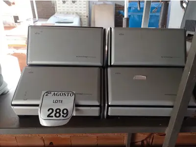 LOTE 289 - 06 SCANNERS DA MARCA FUJITSU. (NO ESTADO) ATENÇÃO! FAZER A VISITAÇÃO ANTES DE ARREMATAR, NÃO SABEMOS SE FUNCIONA. LEILÃO NÃO TEM GARANTIA E NEM DEVOLUÇÃO, SUJEITO A POSSÍVEIS AVARIAS VISÍVEIS/OCULTAS E/OU AUSÊNCIA DE COMPONENTES.