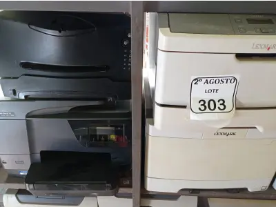 LOTE 303 - 06 IMPRESSORAS DE MARCAS E MODELOS DIVERSOS. (NO ESTADO) ATENÇÃO! FAZER A VISITAÇÃO ANTES DE ARREMATAR, NÃO SABEMOS SE FUNCIONA. LEILÃO NÃO TEM GARANTIA E NEM DEVOLUÇÃO, SUJEITO A POSSÍVEIS AVARIAS VISÍVEIS/OCULTAS E/OU AUSÊNCIA DE COMPONENTES.